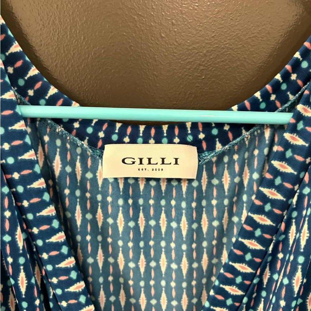 Gilli Navy and White Patterned Maxi Dress - Picture 3 of 3